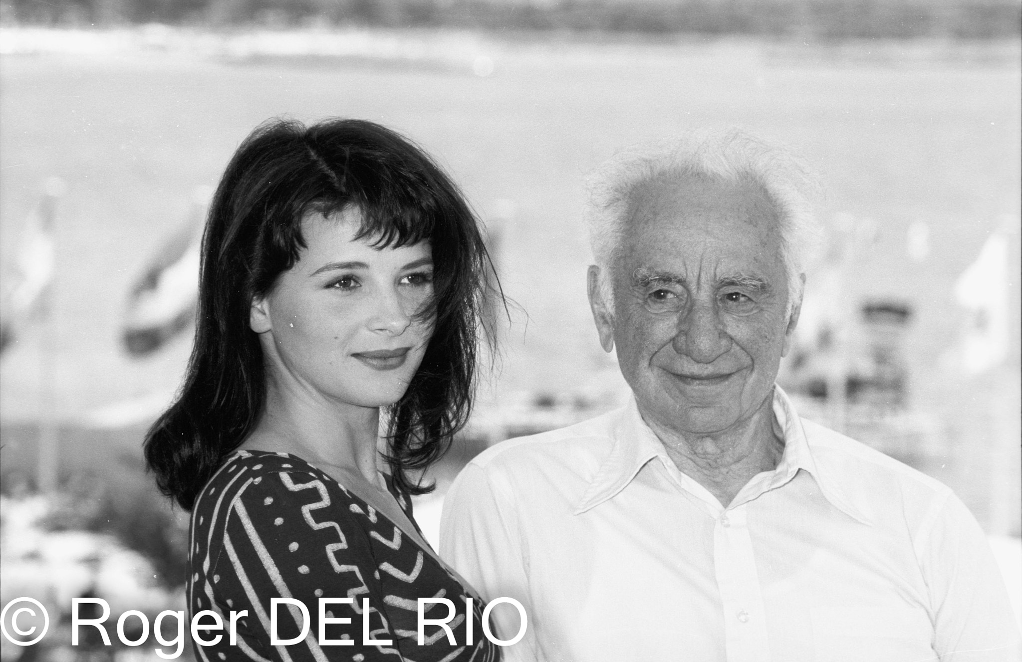 Photocall pour le film -XXX- de Elia Kazan; Juliette Binoche & Elia Kazan