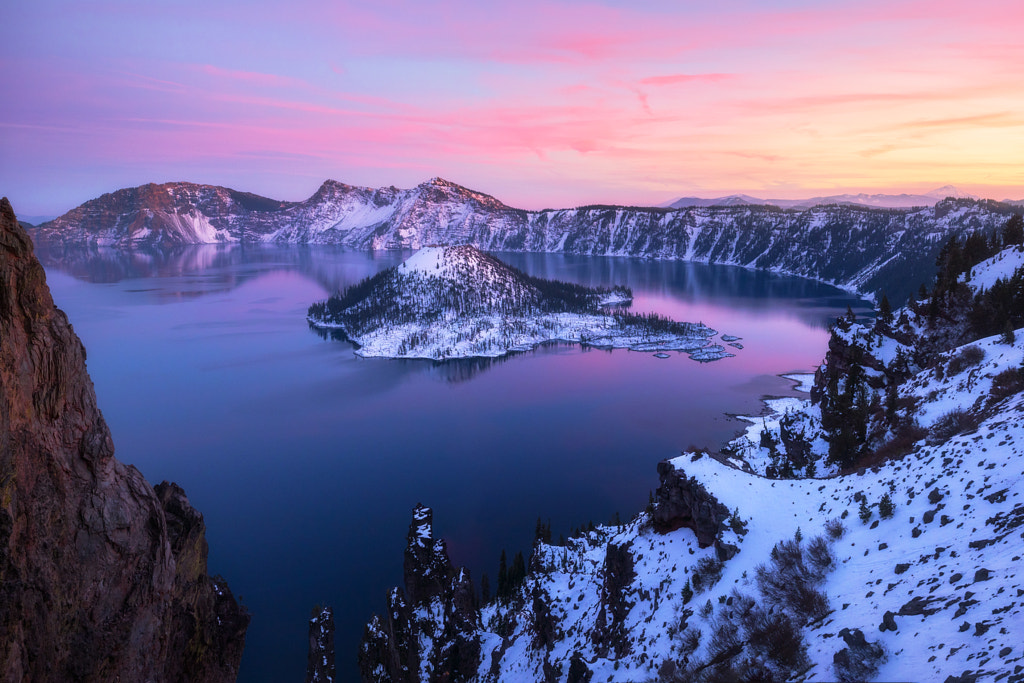 Soft Sunset Colors at Crater Lake by Daniel Gastager on 500px.com
