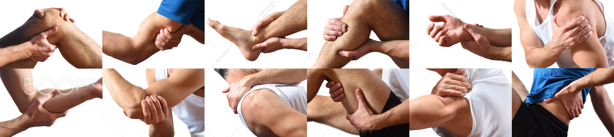 Compilation of pain in various parts of the body