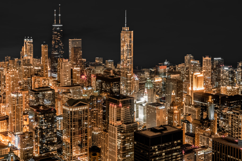 Chicago / Golden Night at Willis Tower Skydeck by Tomasz Halun on 500px.com