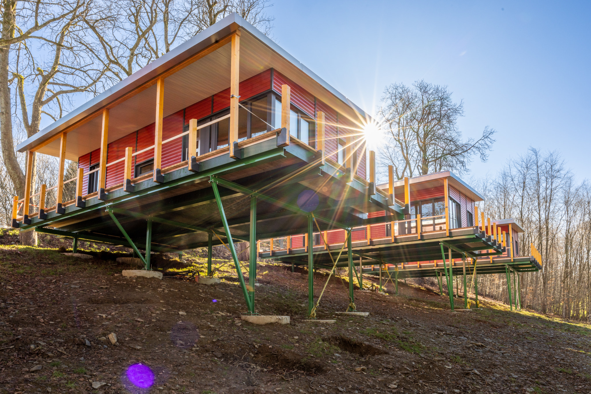 Tiny houses on a slope