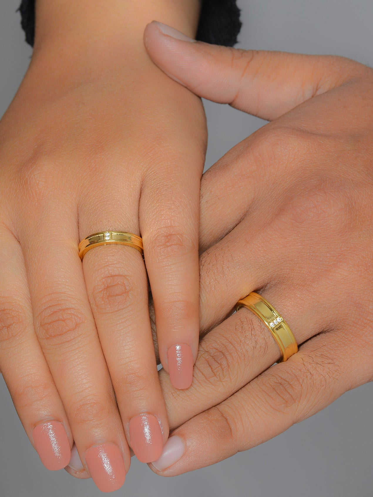 GOLDEN SILVER ADJUSTABLE RINGS FOR A COUPLE