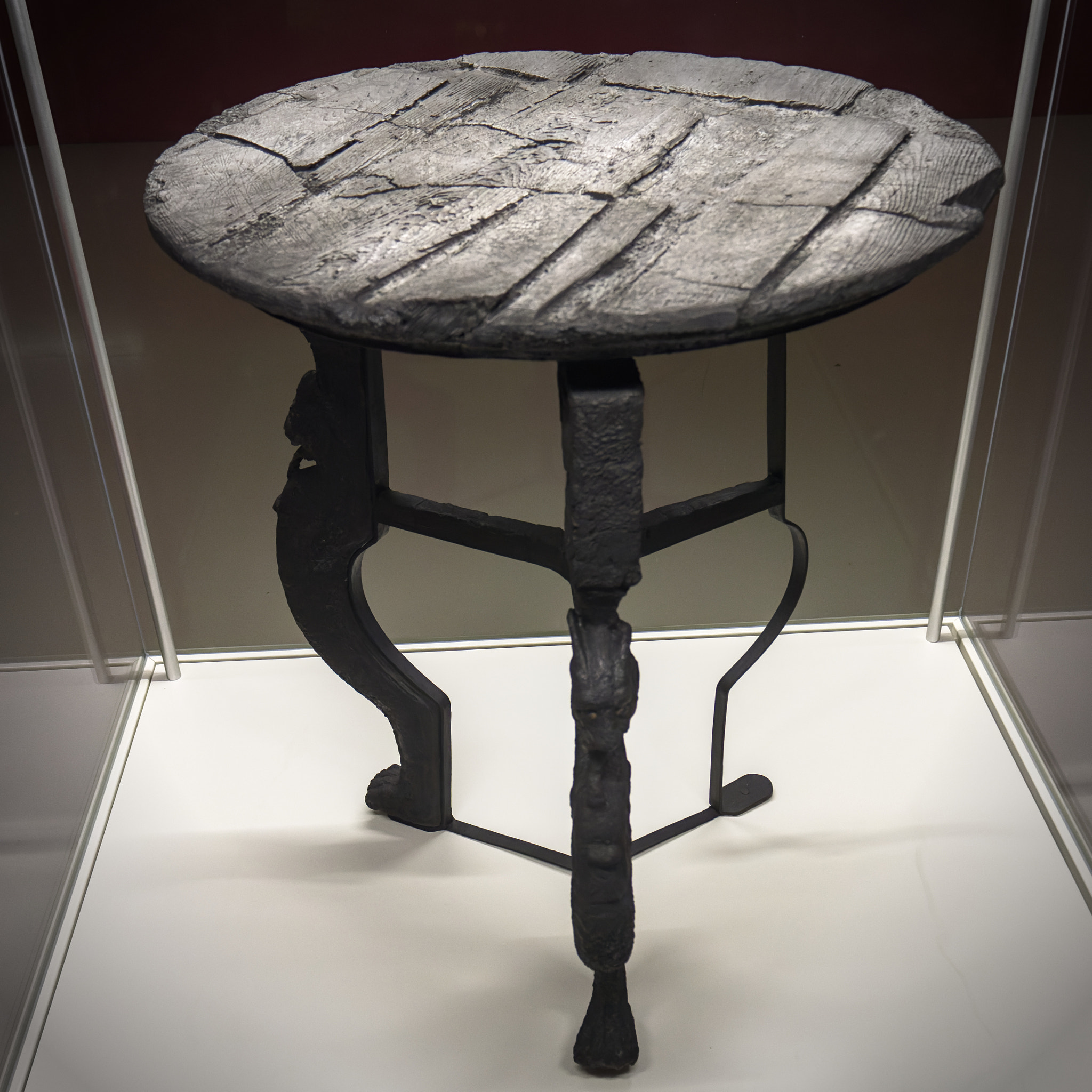 A wooden table found in Pompeii