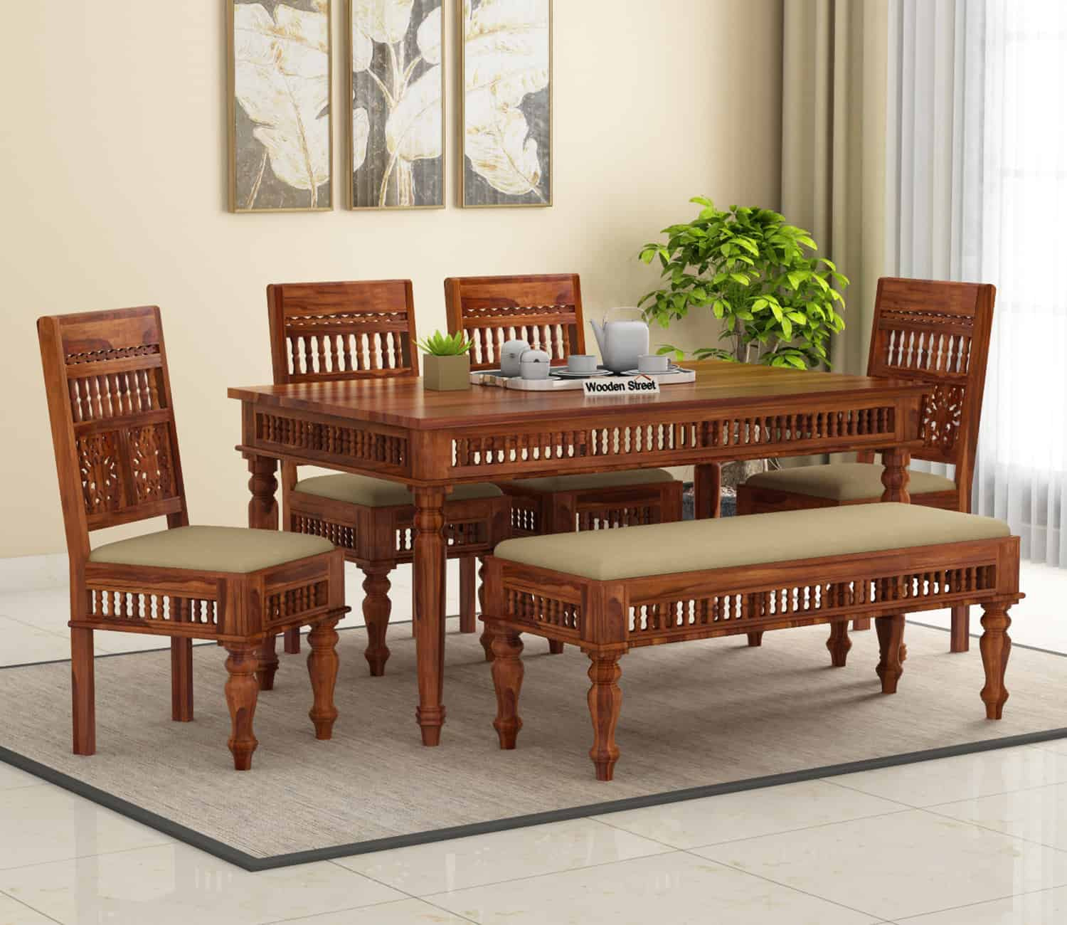 Alanis 6 Seater Dining Set with Bench