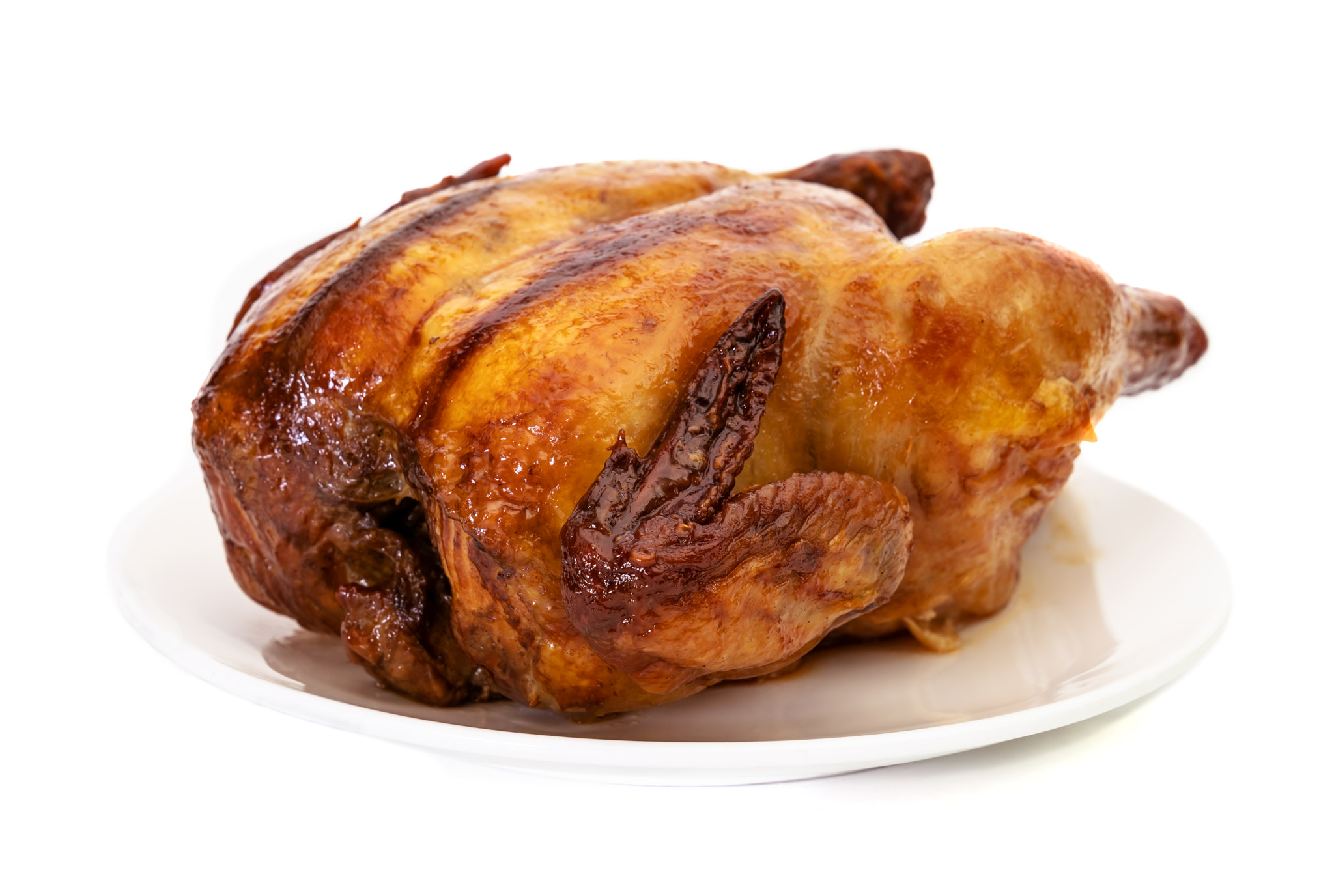 roasting chicken isolated on white background