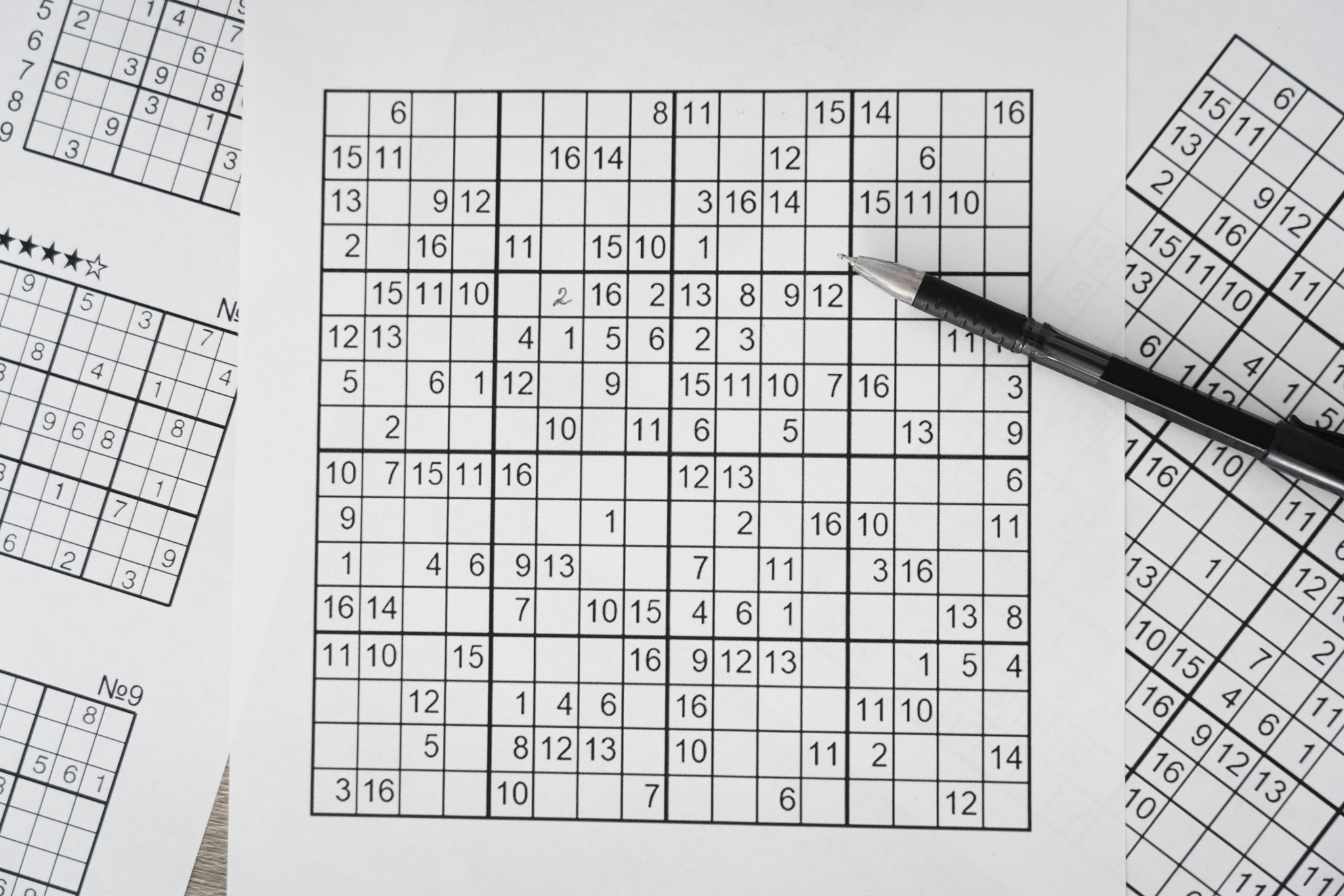 The sudoku game page arrangement