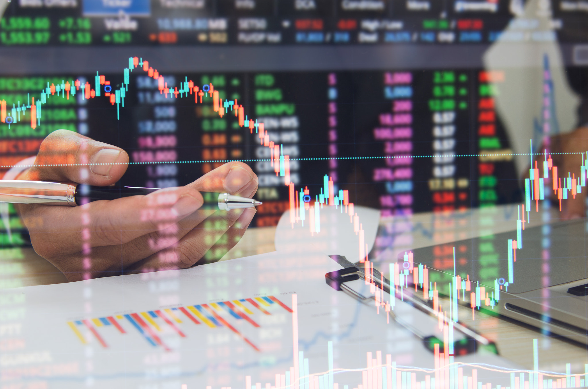 Business Graph Finance and investment concept. Economic growth in the stock market, foreign exchange