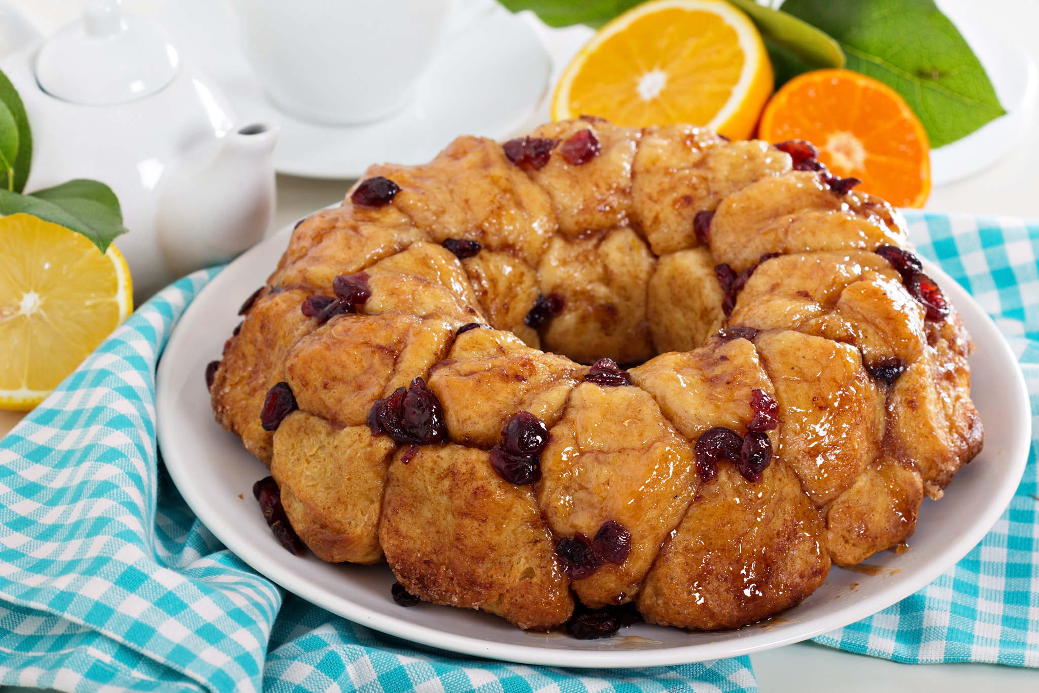 Orange and cranberry monkey bread