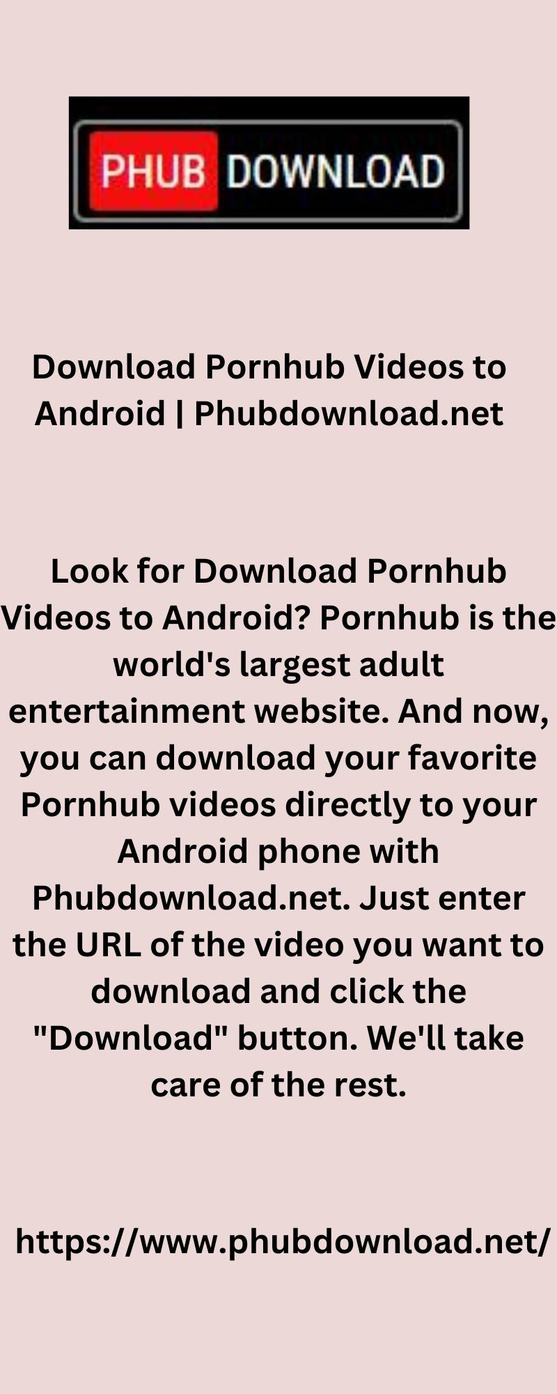 Download Pornhub Videos to Android | Phubdownload.net