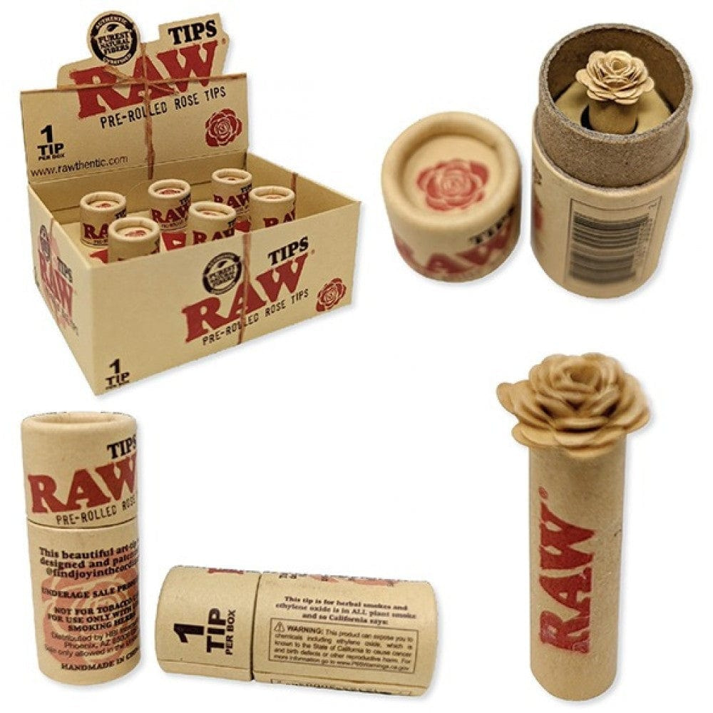 Raw pre rolled rose tips