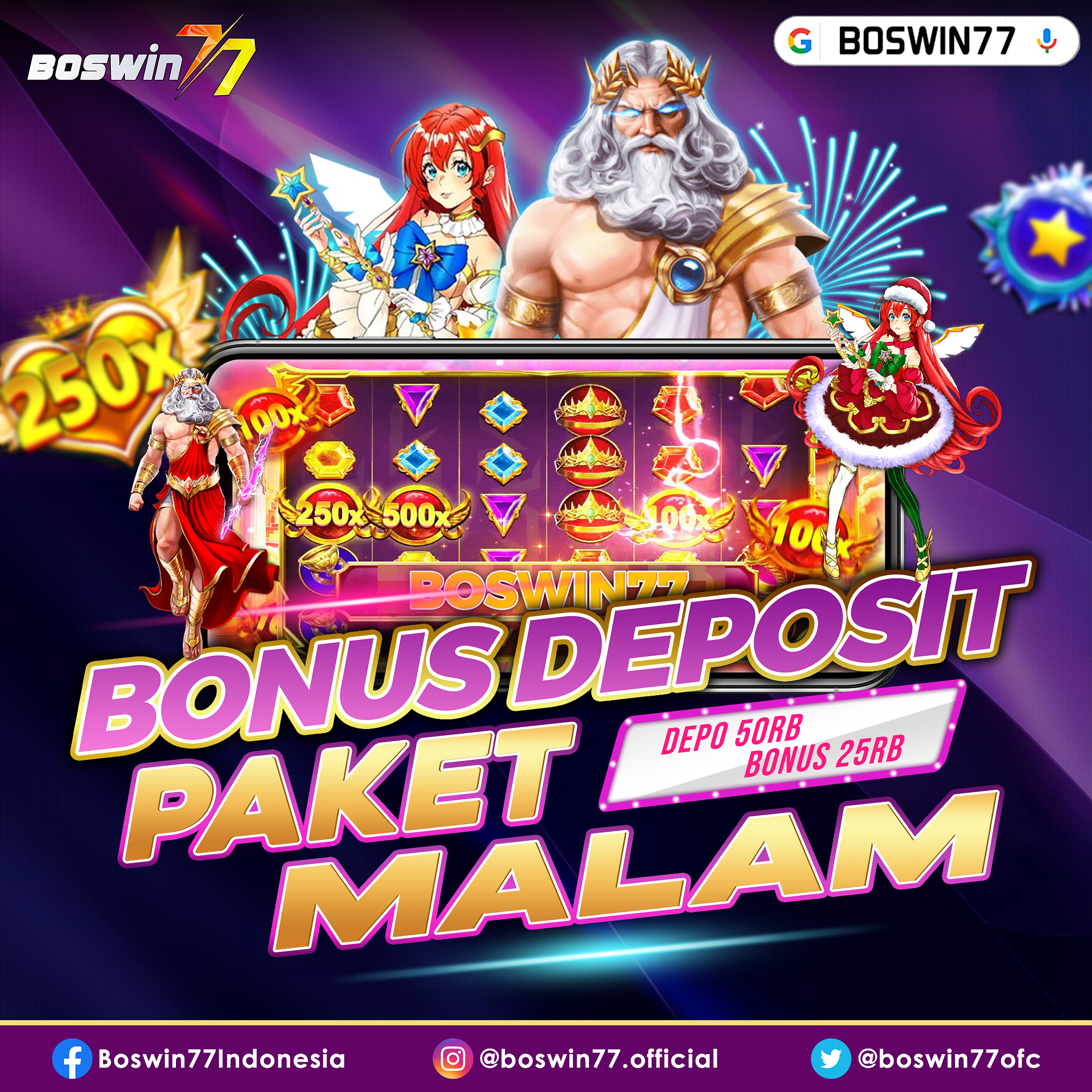 Boswin77 Slot Deposit Dana 24 jam Terbaik dan terpercaya