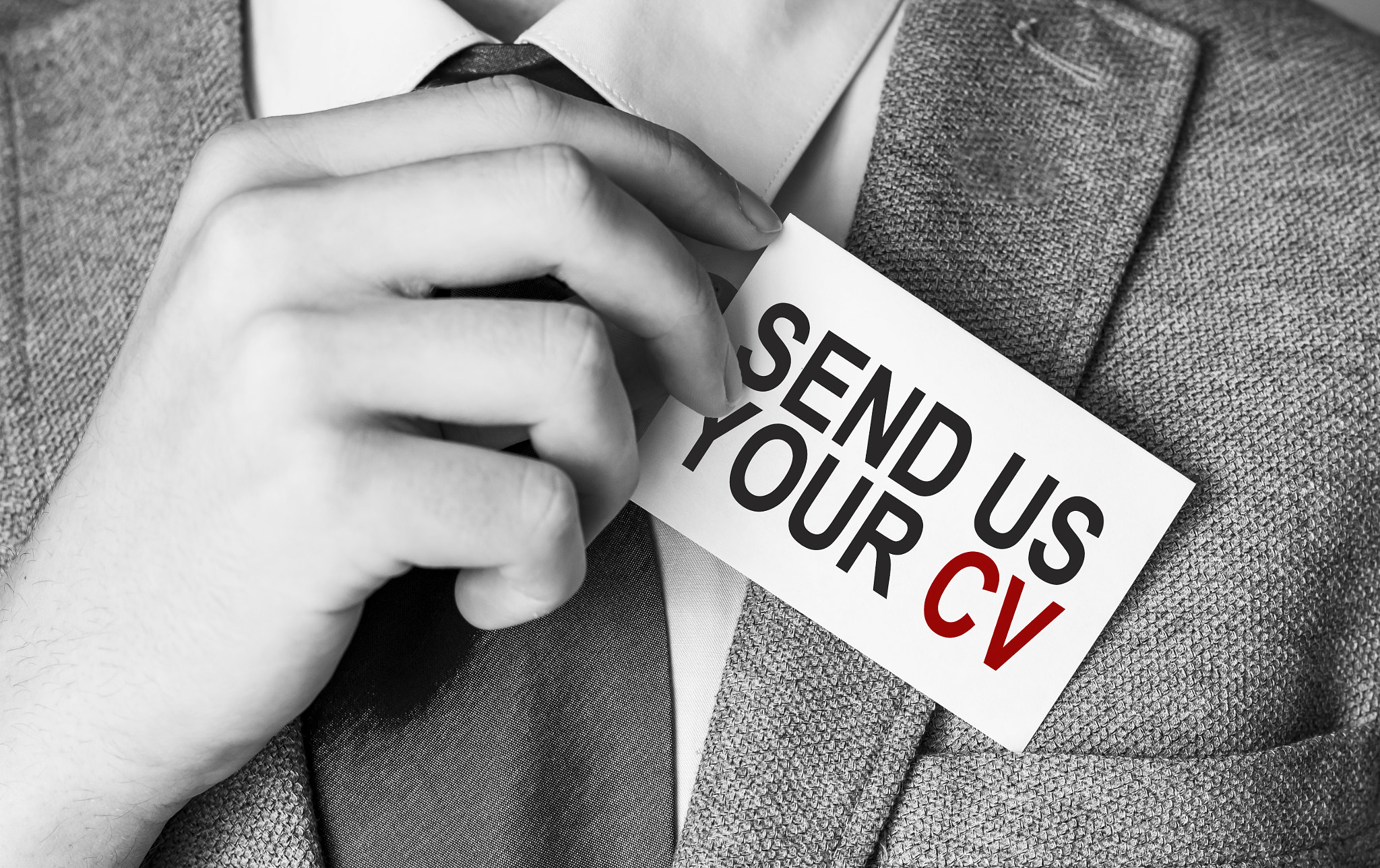 send us your cv on business card on pocket