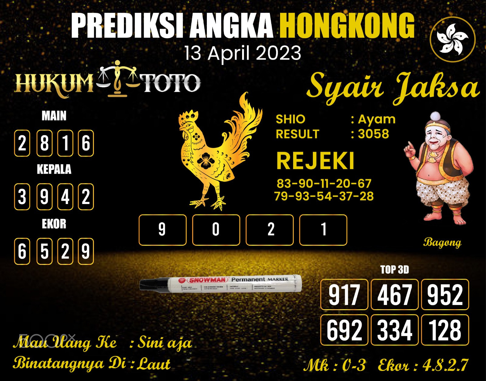 SYAIR TOGEL HONGKONG HUKUMTOTO KAMIS, 13 APRIL 2023