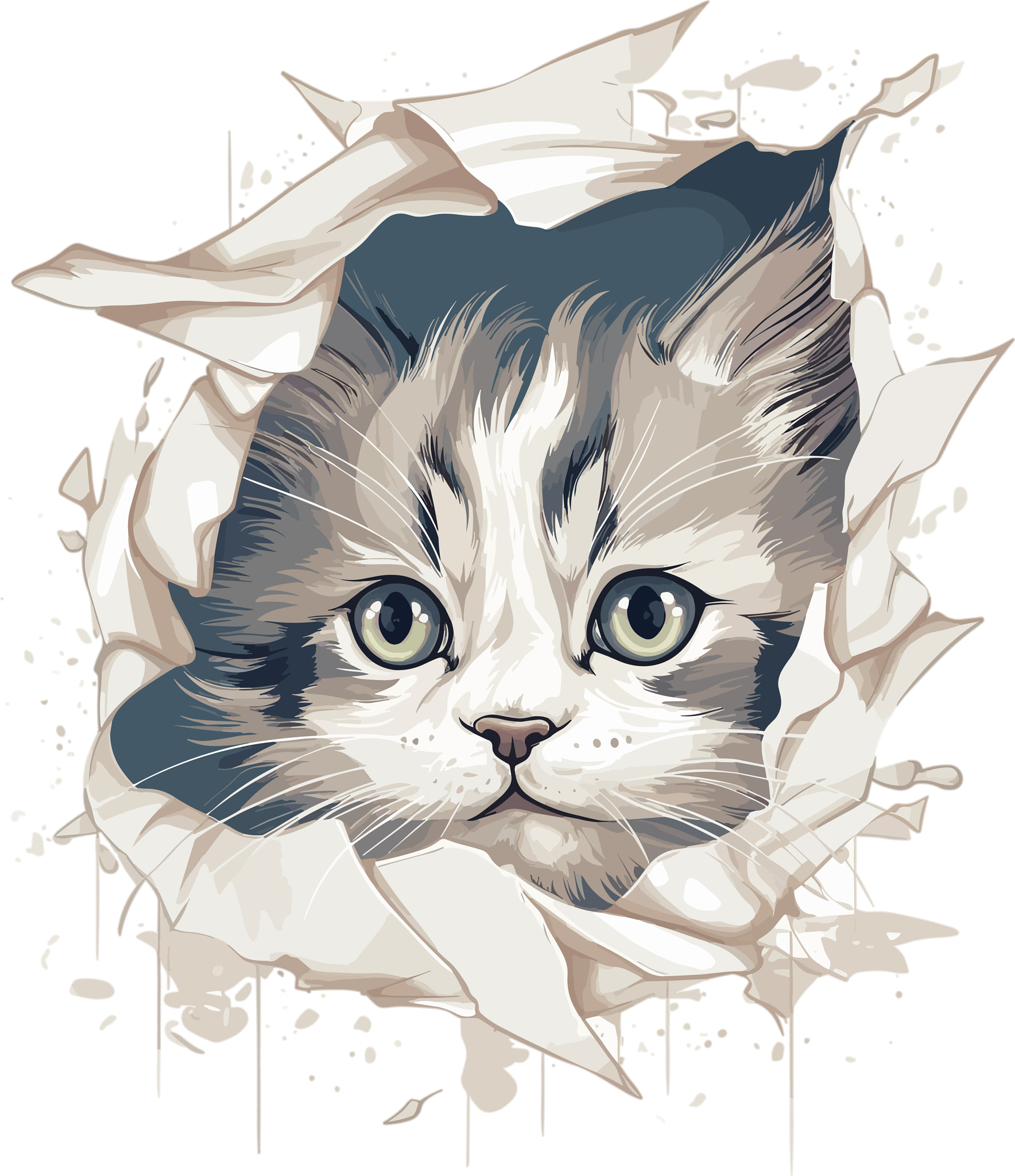 Peephole Prowler: A Cat's Curious Glimpse