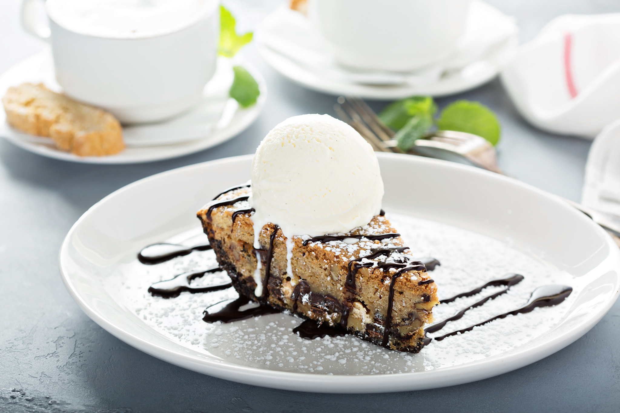 Gluten free cake with ice cream