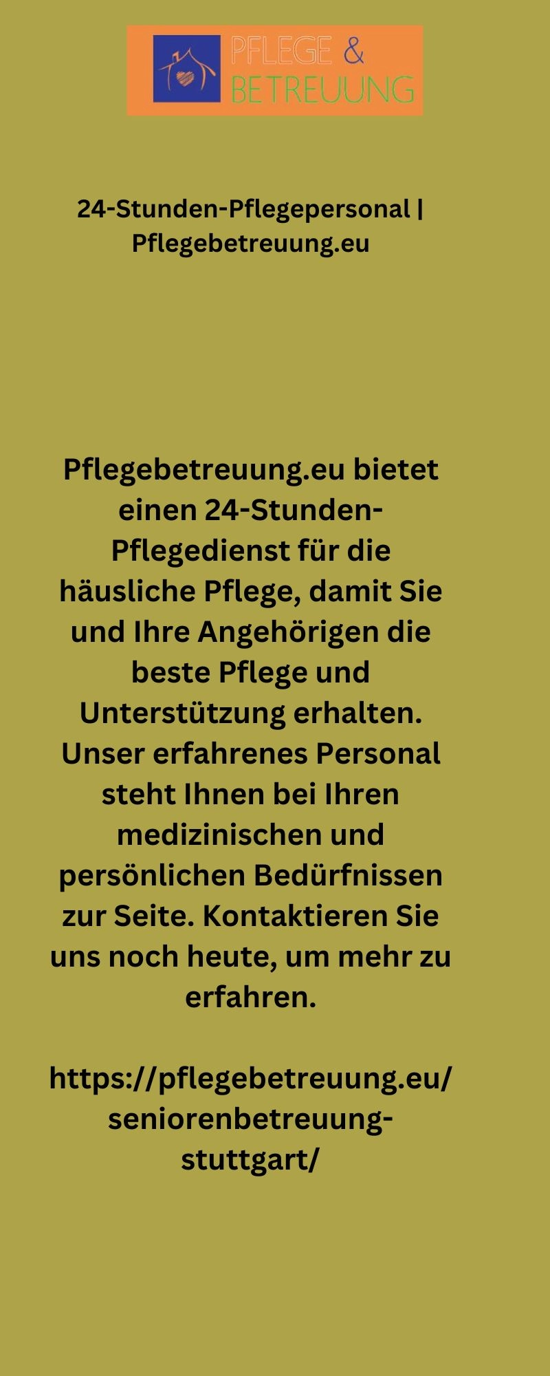 24-Stunden-Pflege zu Hause Pflegedienst | Pflegebetreuung.eu