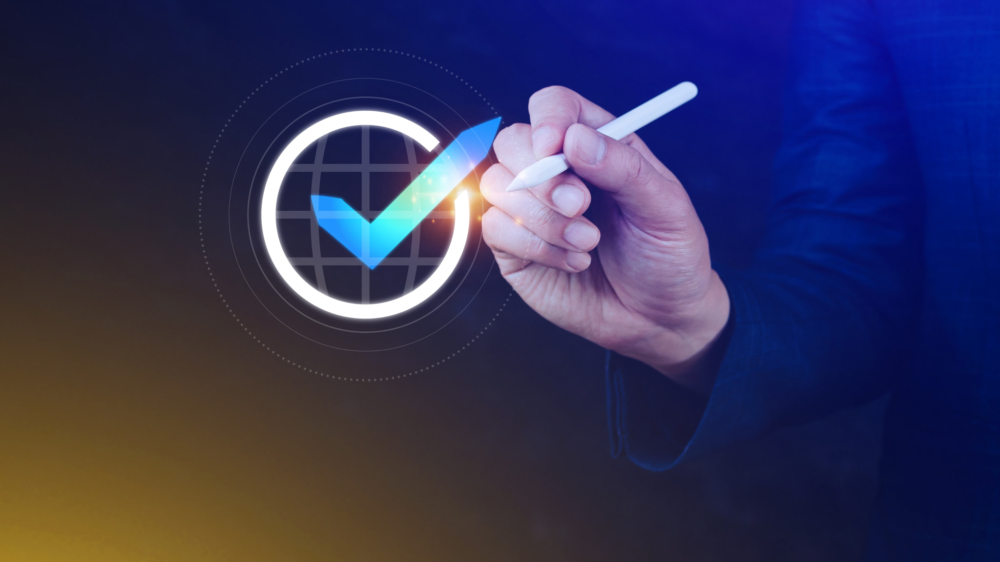 Quality Assurance Control Standards, Hand shows the sign of the top service Quality assurance, Guara