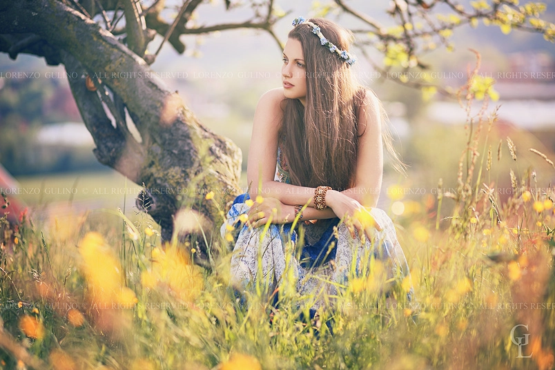 Beautiful hippie woman with summer flowers by Lorenzo Gulino / 500px