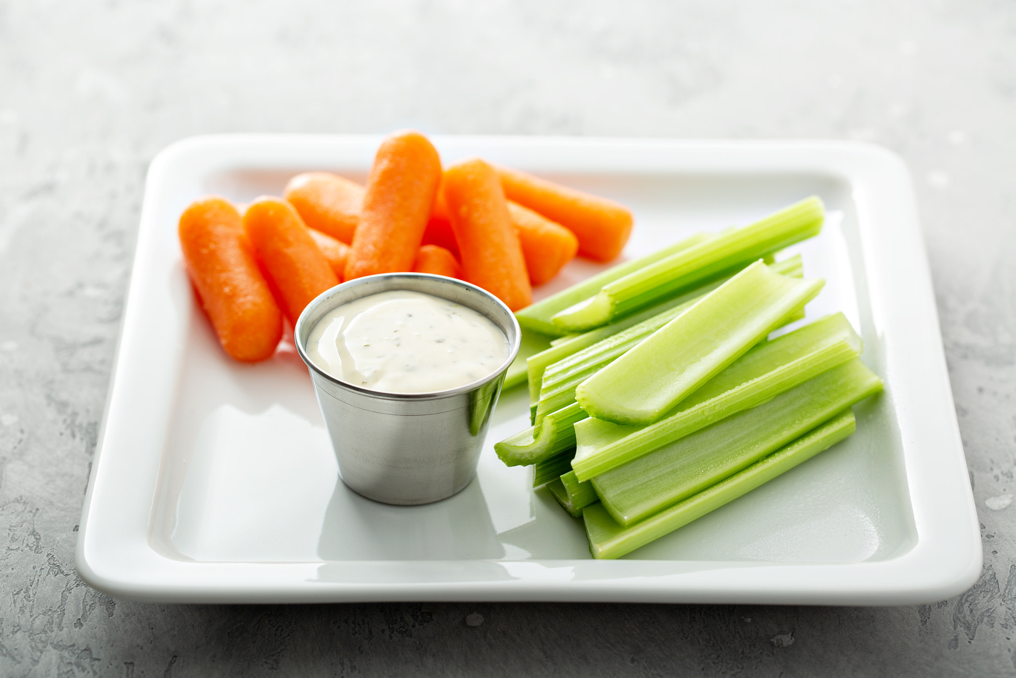 Celery and carrot sticks with ranch