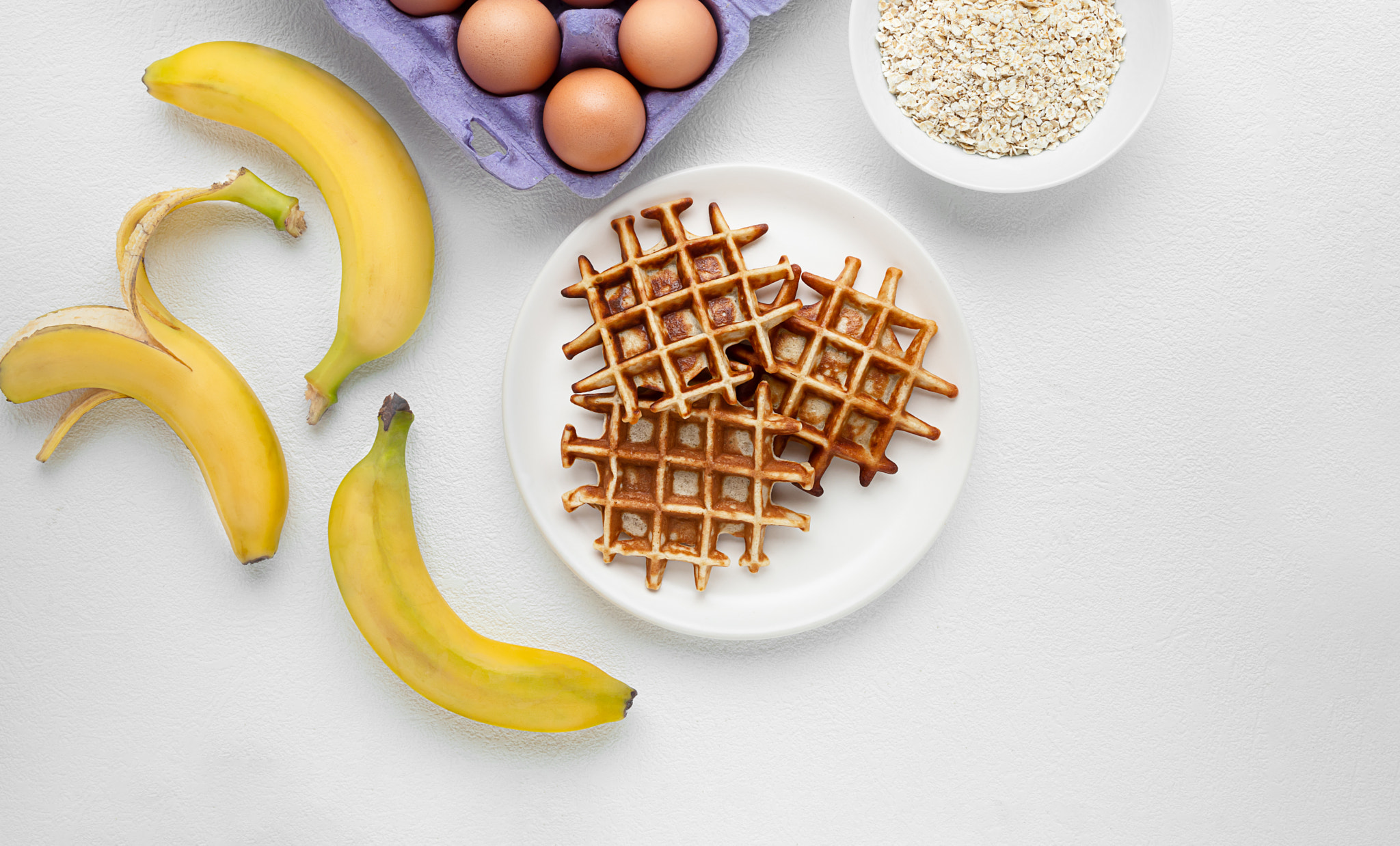 Sugar free waffles with banana