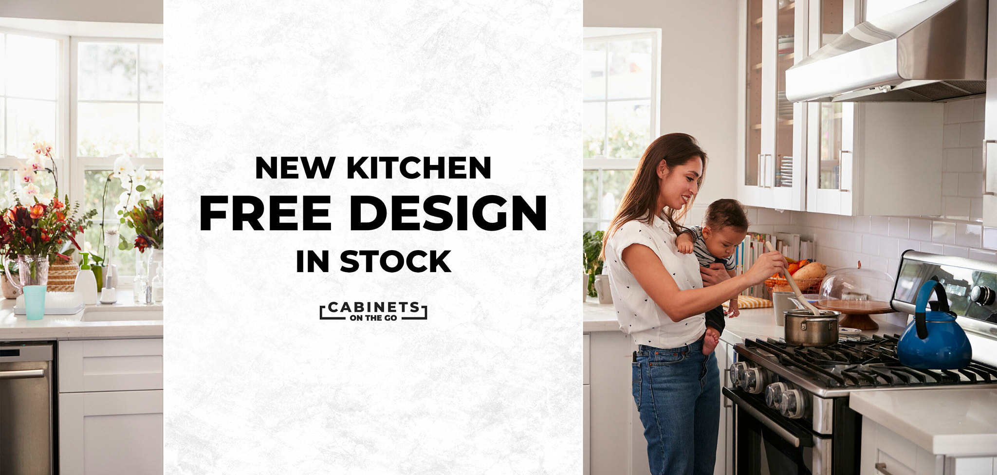 White & Solid Wood Cabinets