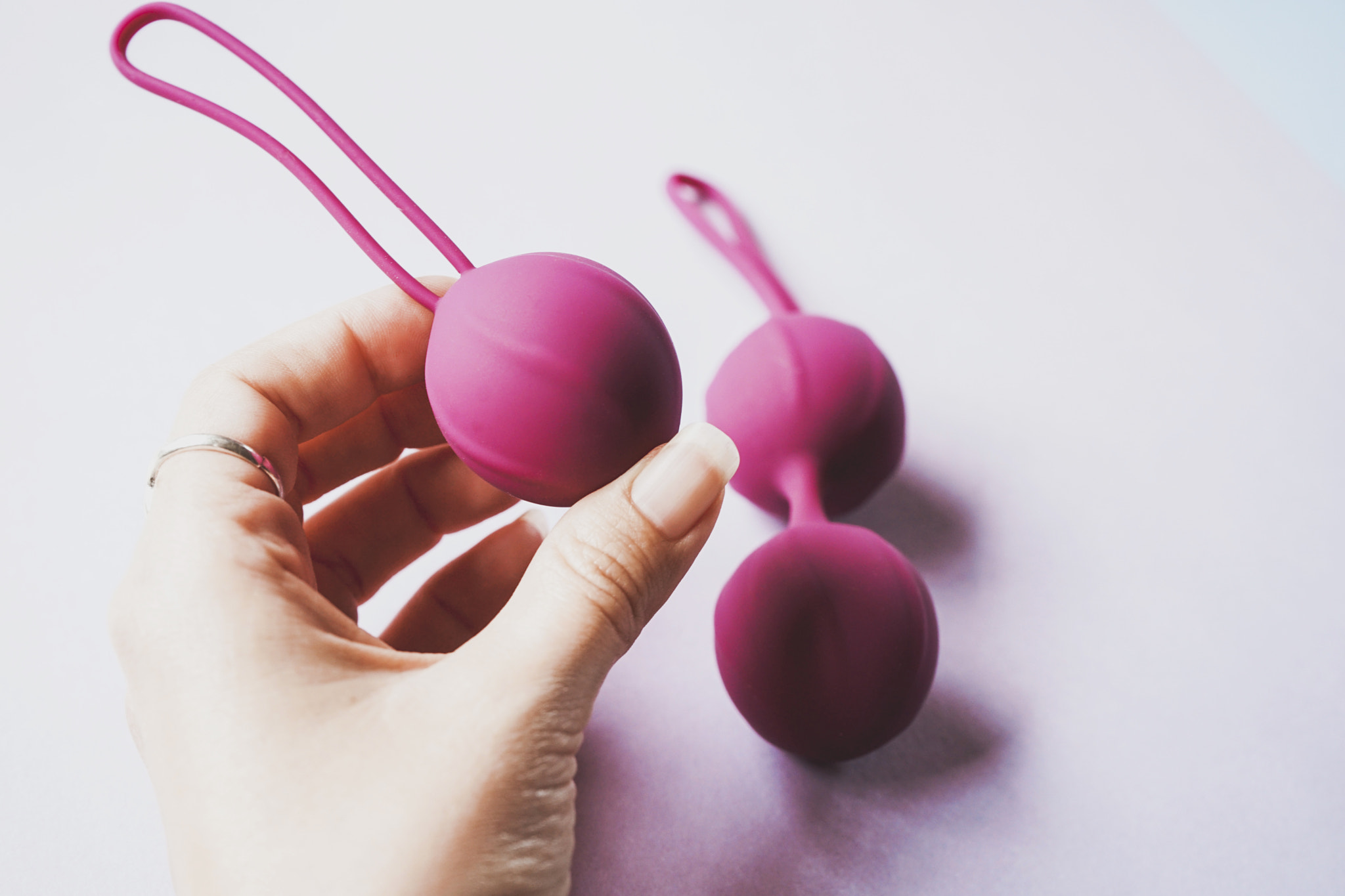 Dark pink chinese balls for kegel exercise