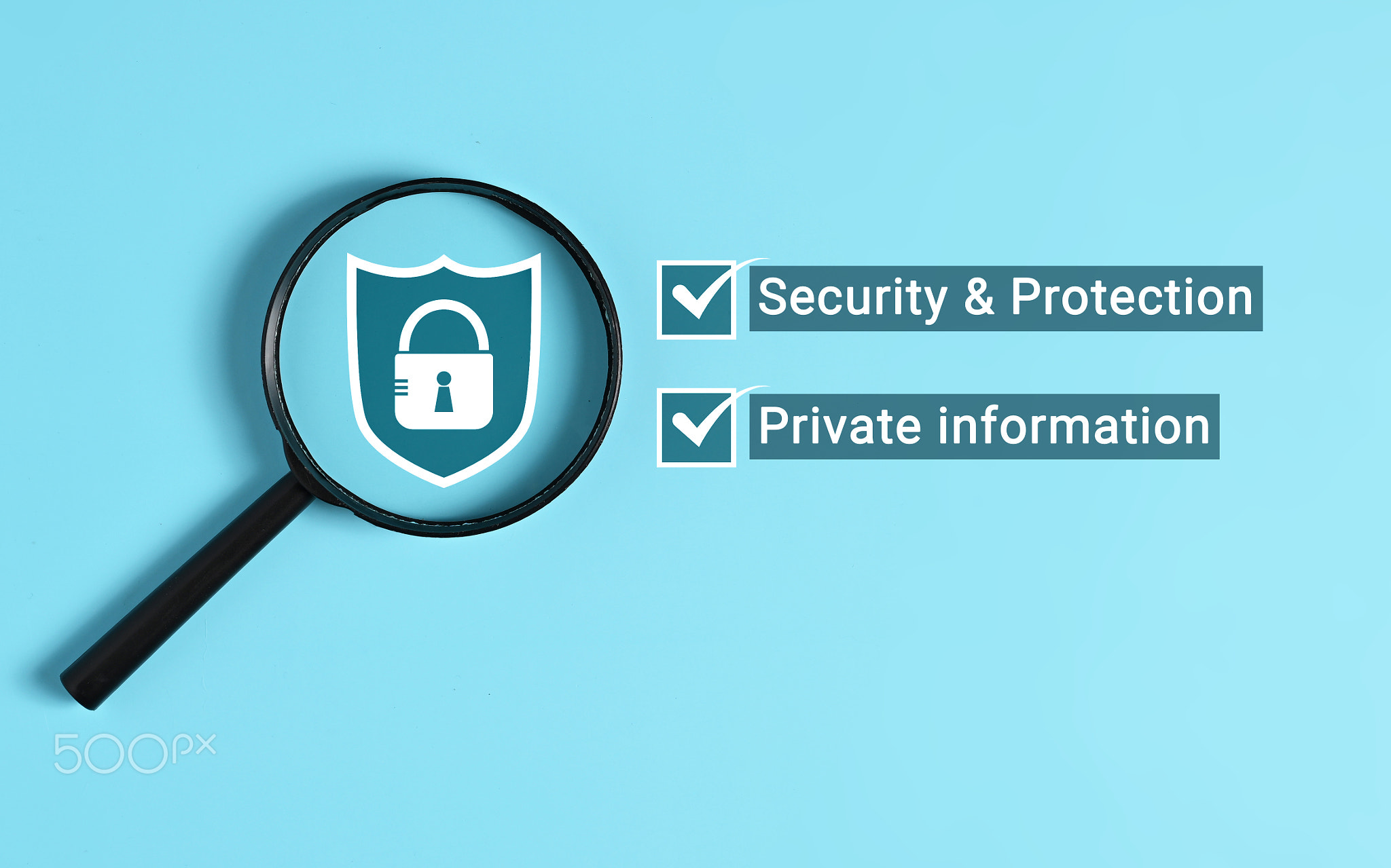 User with privacy security and encryption, Cybersecurity concept