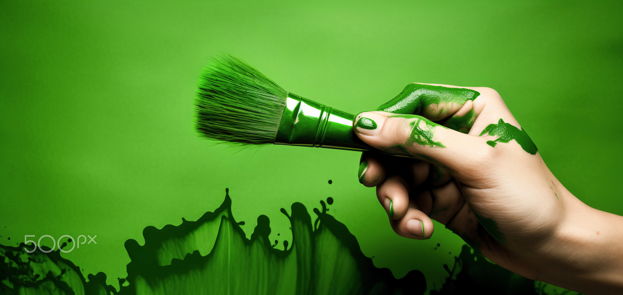 Greenwashing disinformation concept , green color environmentally