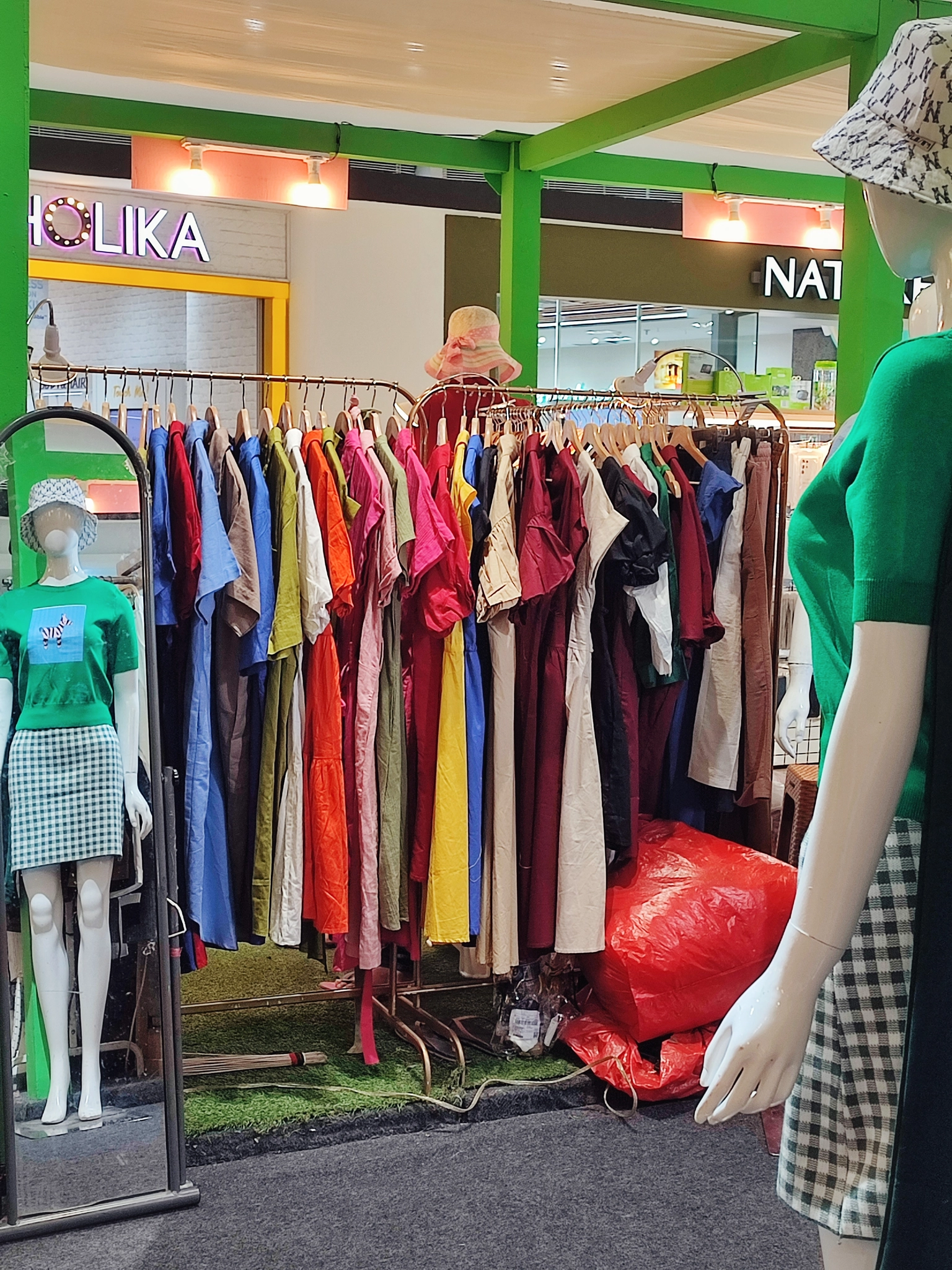 Mannequin at a clothing bazaar