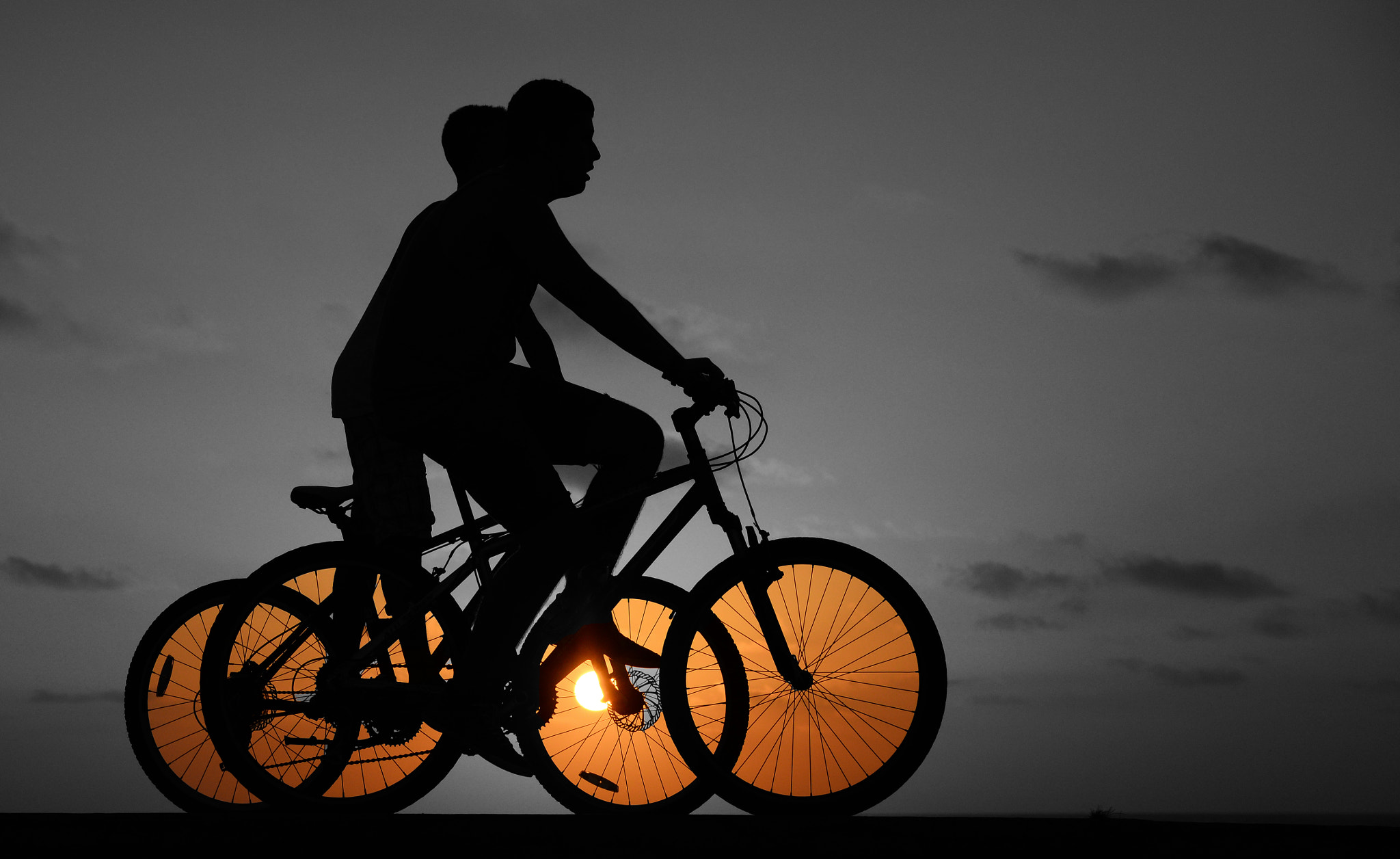 Riding at sunset