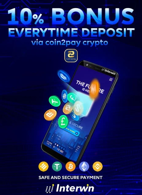 Player can get 10% Bonus At Every Deposit @ Interwin