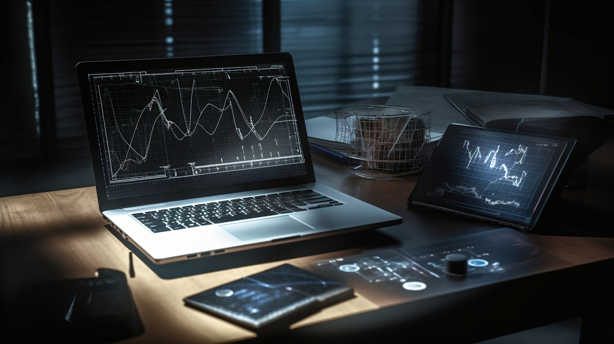 Stock, Cryptocurrency chart trader. Business growing with virtual increasing technical graph and up 