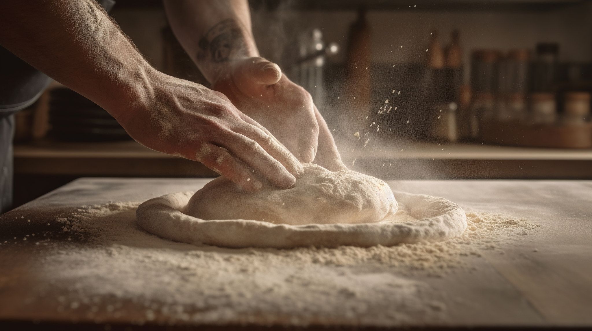 Generative AI, Hands of baker in restaurant or home kitchen, prepares ecologically natural pastries