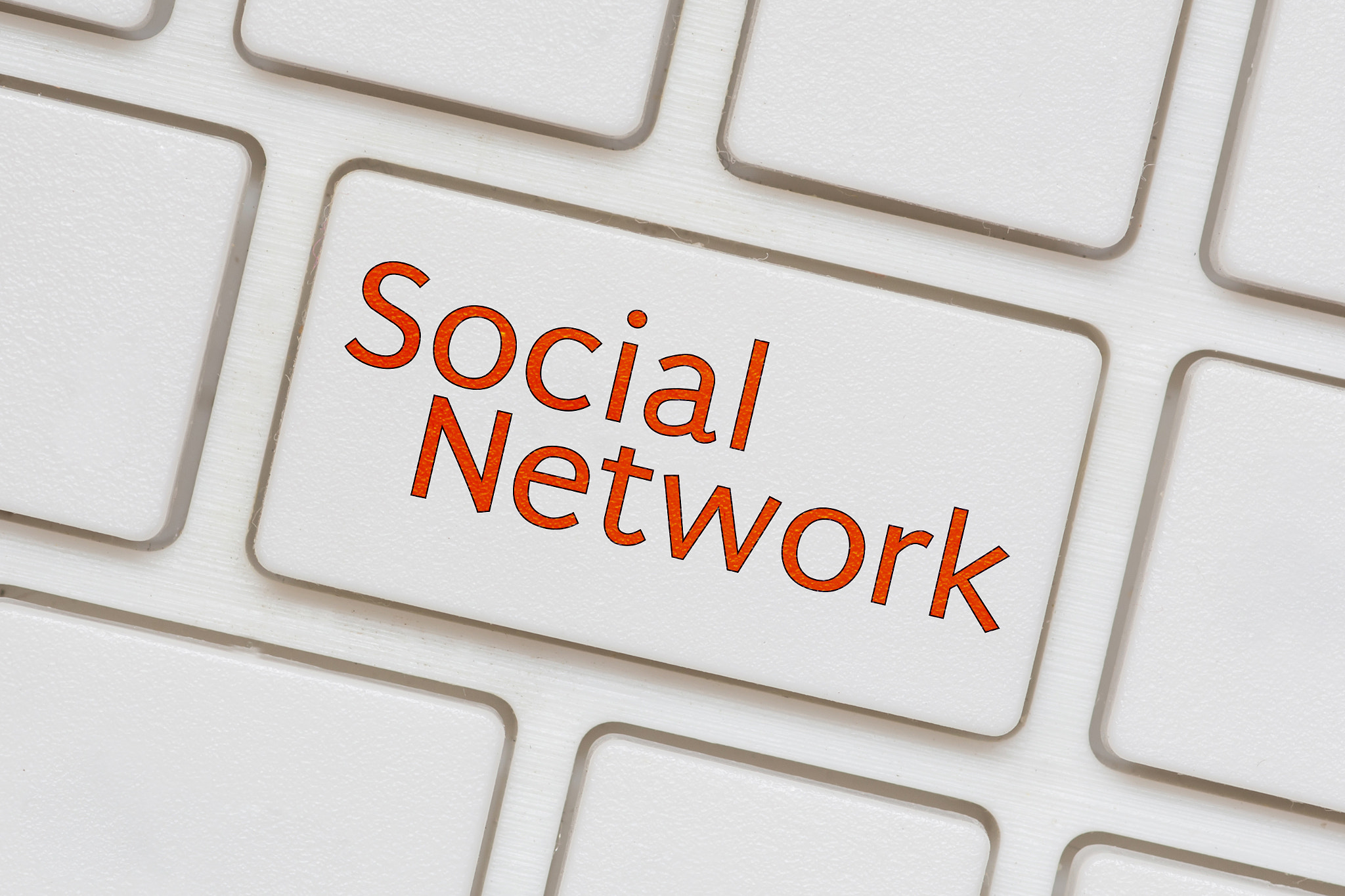 social network button on Computer Keyboard