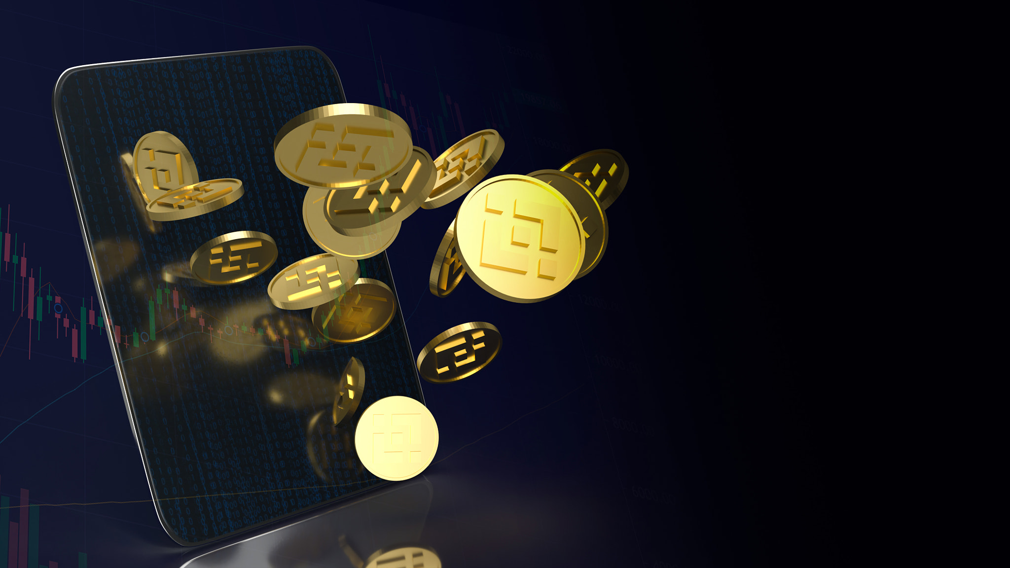 The BNB or Coin cryptocurrency Binance for cryptocurrency Business concept 3d rendering, Bangkok ,Th