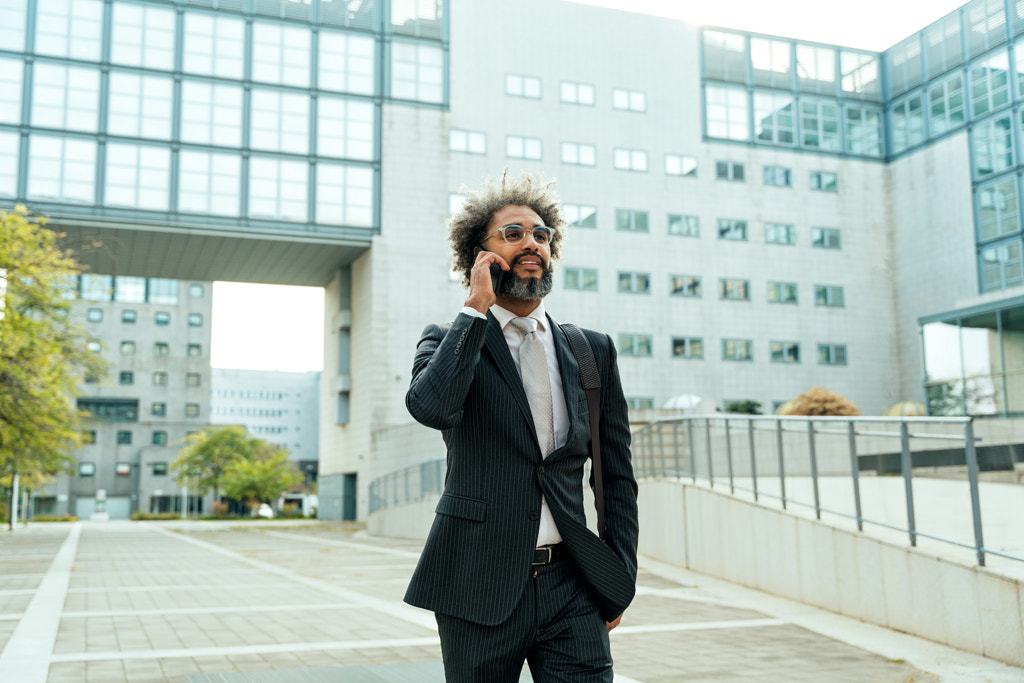 Young entrepreneur business man outside his office by Fabio Formaggio on 500px.com