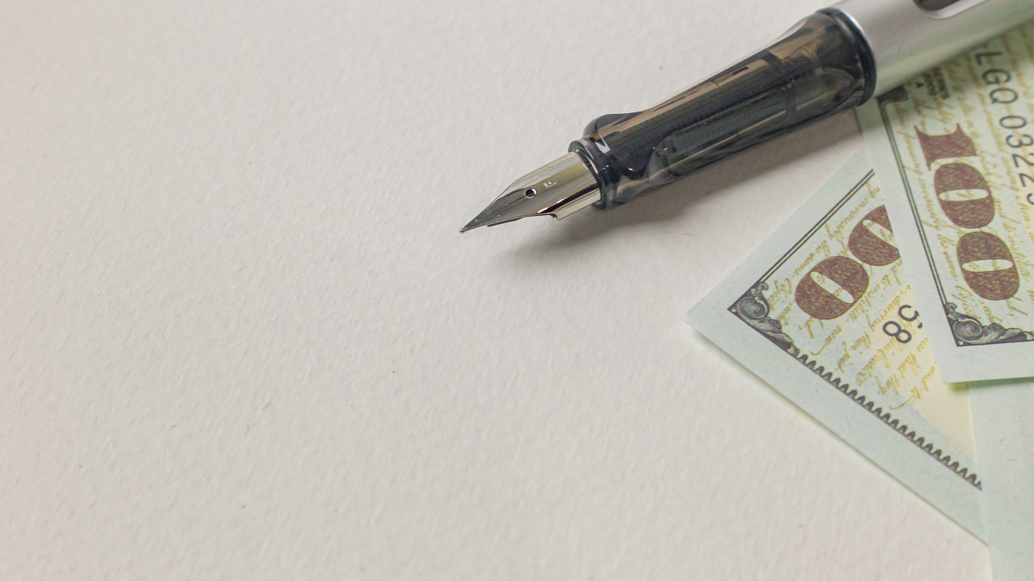 pen and banknotes image for business concept.