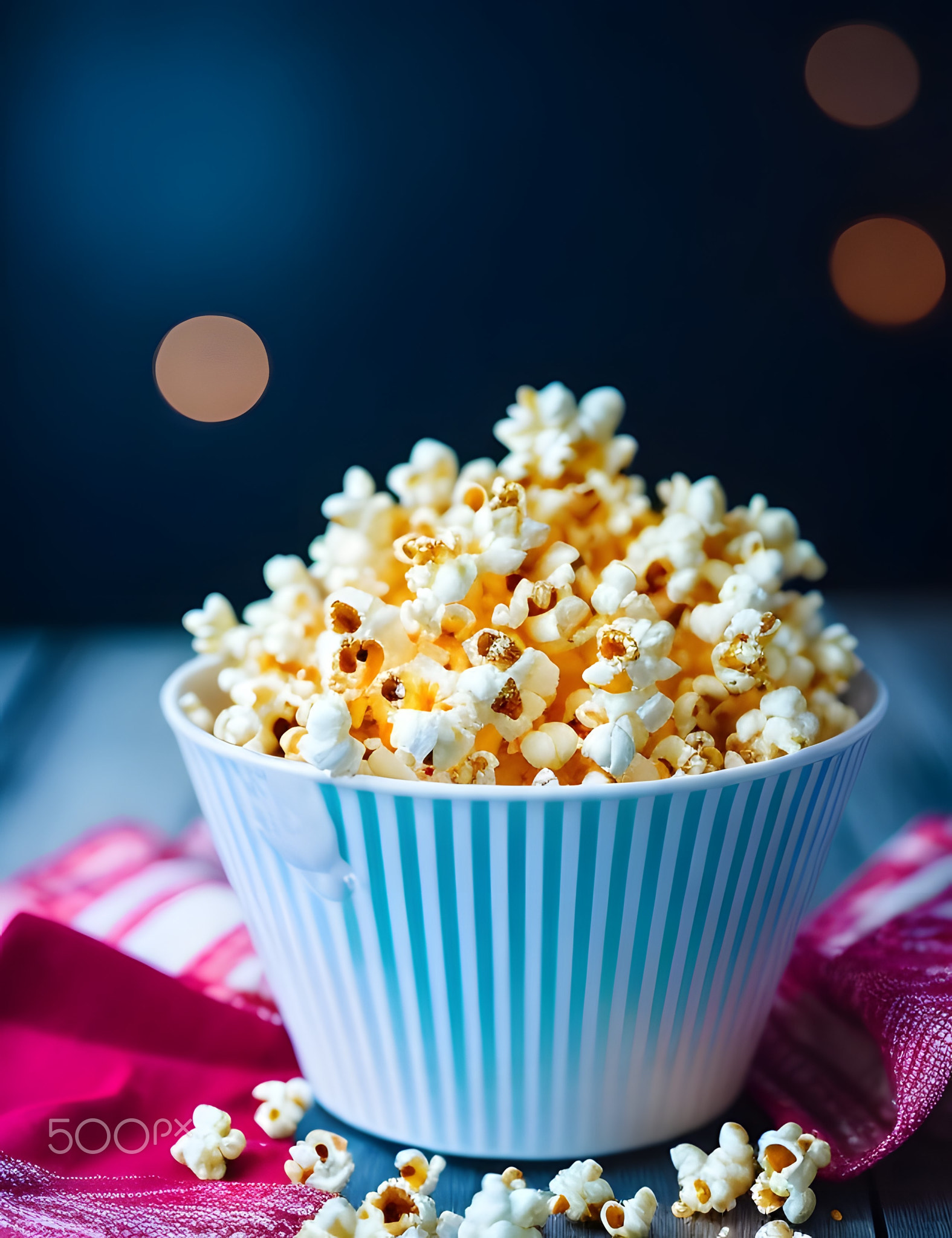 photography picture of popcorn in movie time.