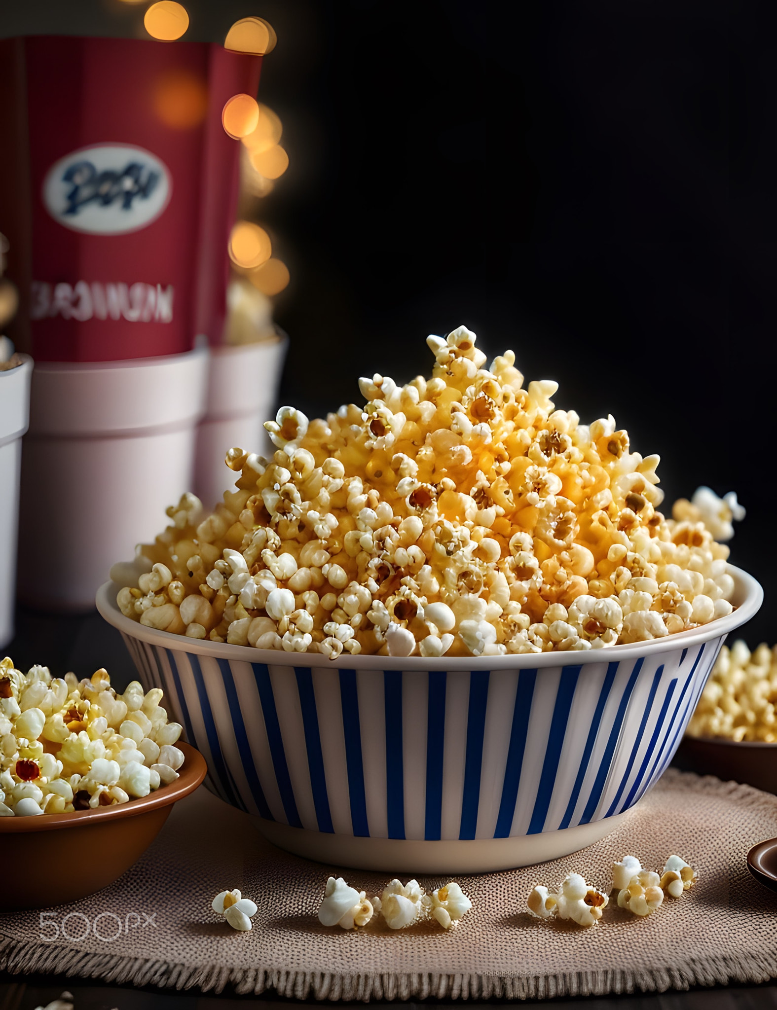 photography picture of popcorn in movie time.