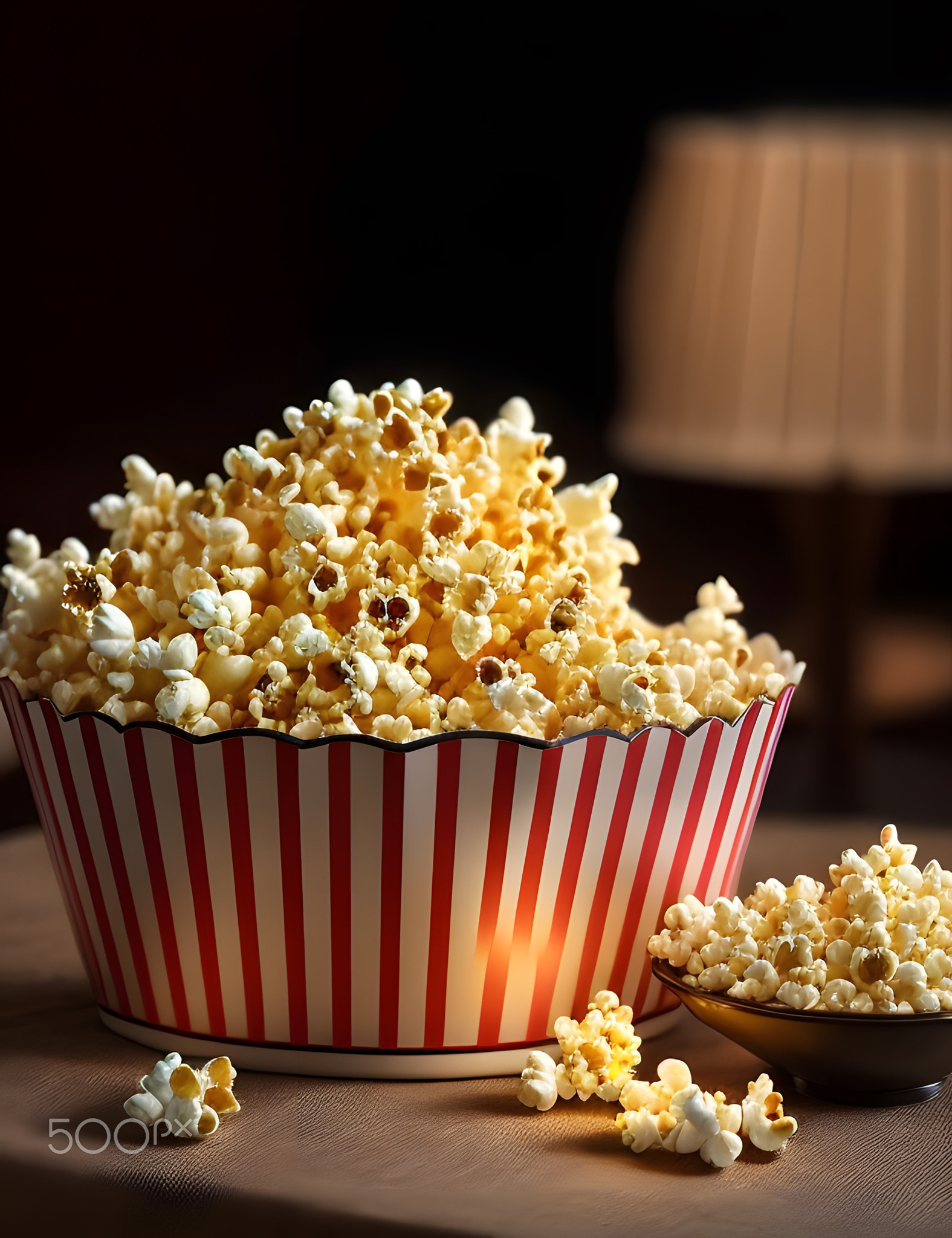 photography picture of popcorn in movie time.