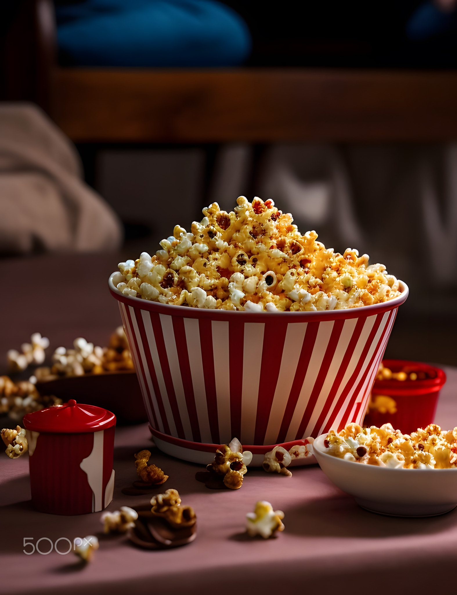 photography picture of popcorn in movie time.