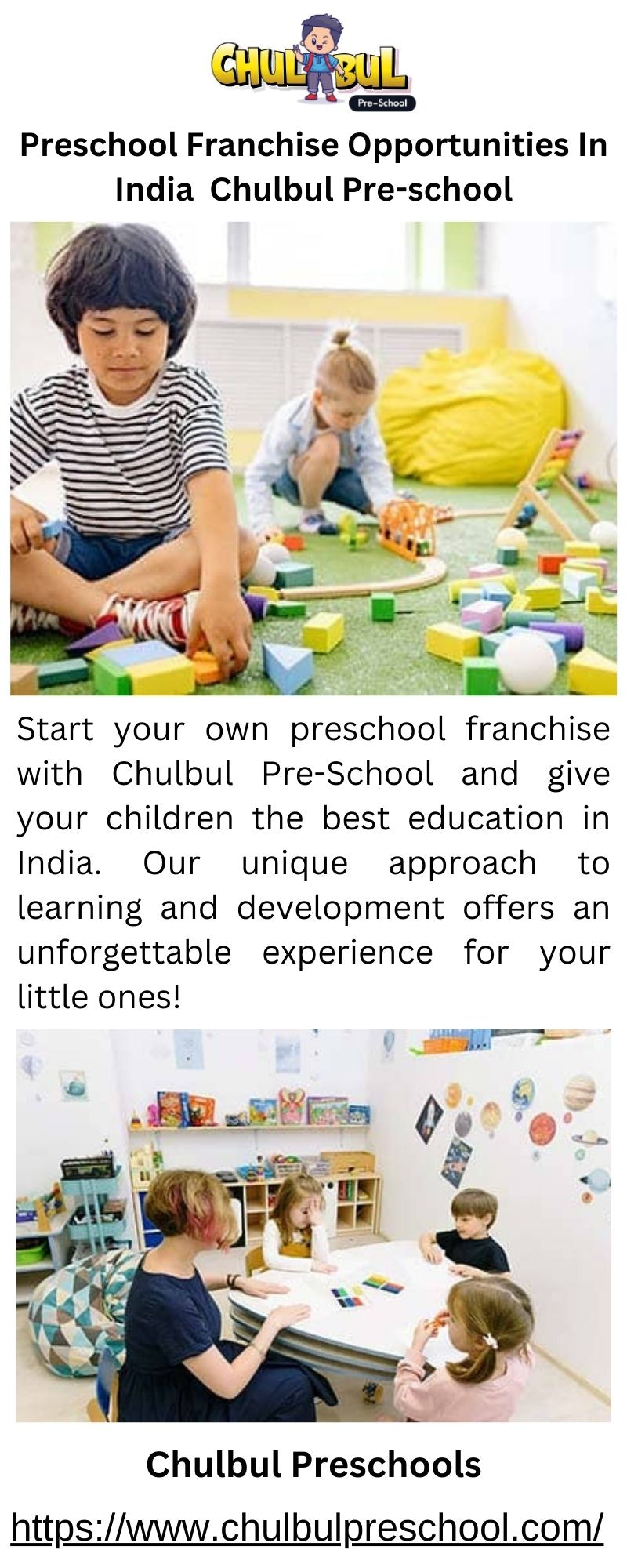 Preschool Franchise Opportunities In India | Chulbul Pre-school