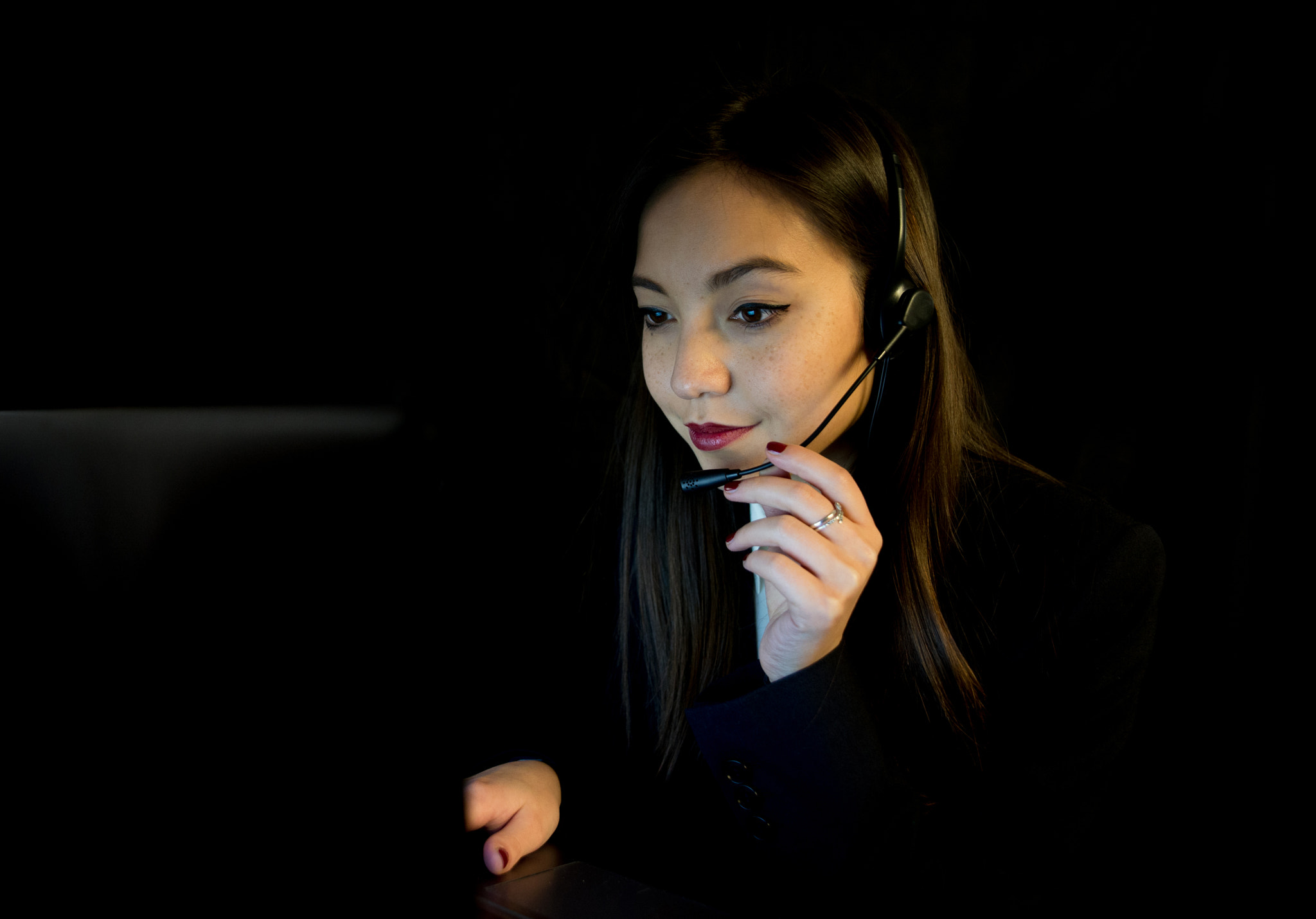 woman with her computer