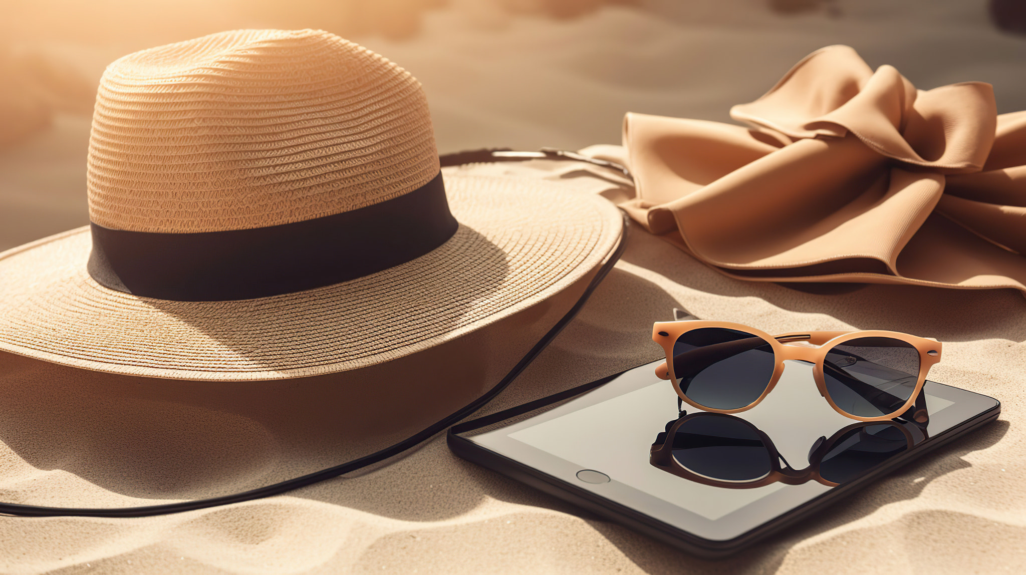 Summer Beach Holiday Online Shopping Concept, generative ai