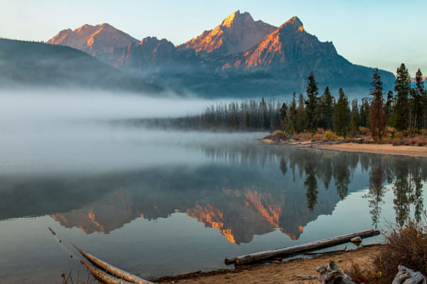 Vibrant Autumn Sunset Over Mountain Lake | landscape photo by
