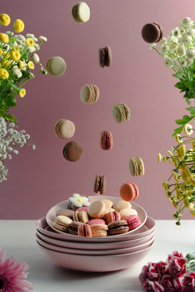 Beautiful Colorful Macarons and Spring Flowers  by Fouzia Khan on 500px.com