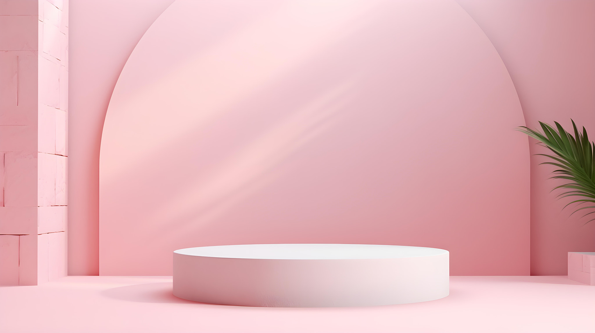 Minimal Studio Background in light pink Colors. Modern Podium for Product Presentation