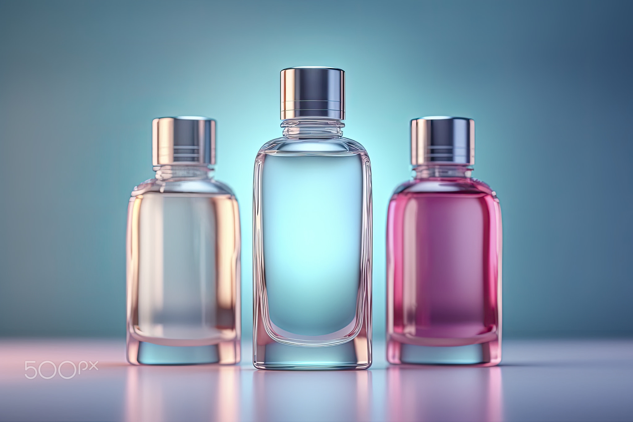 Blank perfume glasses bottles design resource. Fragrance presentation