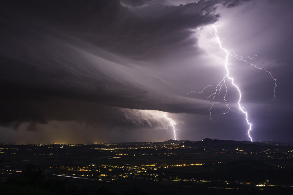 Italian Lightning Supercell with Record Hailstone by Jure Batagelj on 500px.com