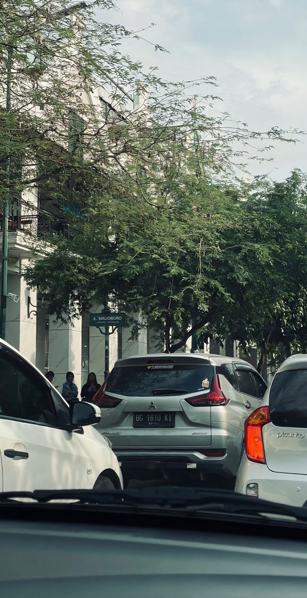 Waiting for the traffic light in the car